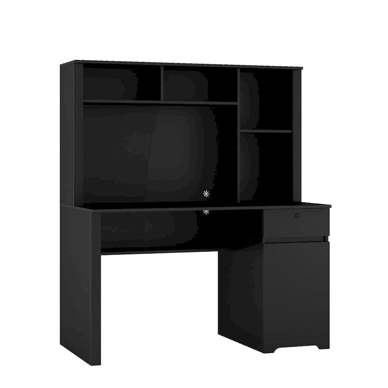 Modern Computer Office Desk with Charging Ports and Lockable for Home Office or Workspaces
