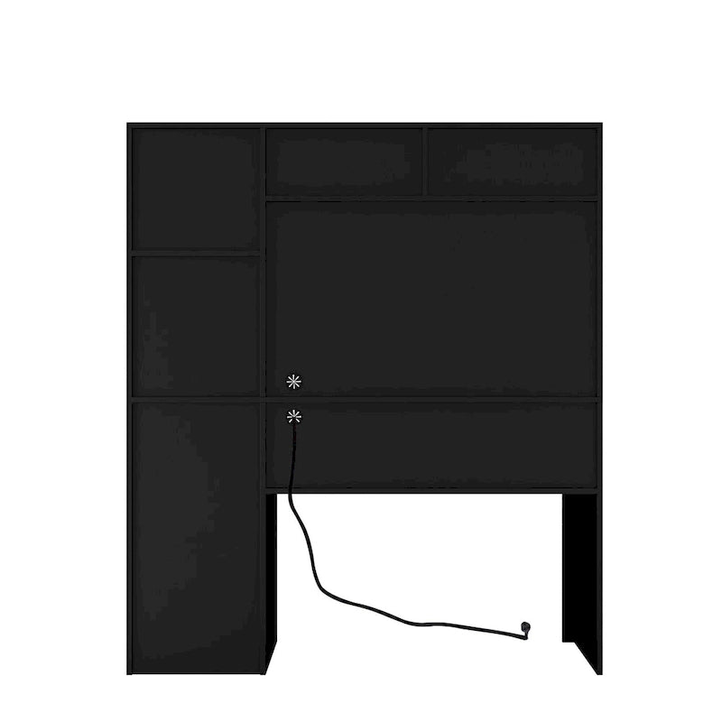 Modern Computer Office Desk with Charging Ports and Lockable for Home Office or Workspaces