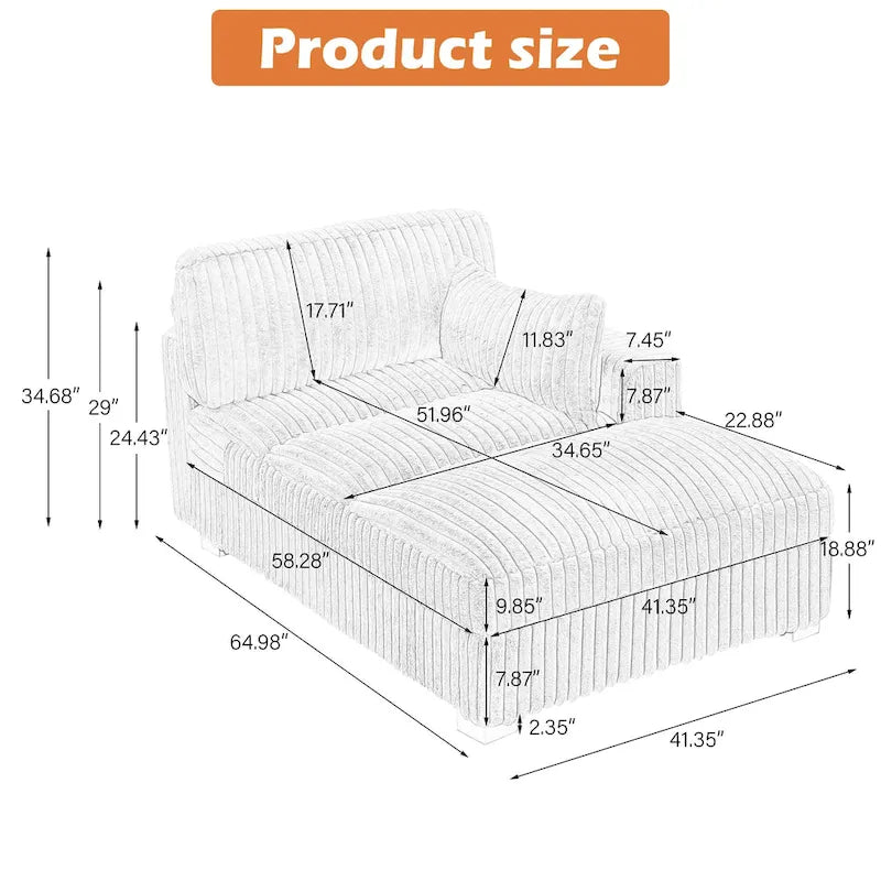 Chaise longue imbottita e morbida per interni