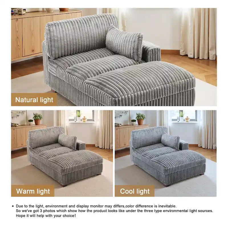 Chaise longue imbottita e morbida per interni