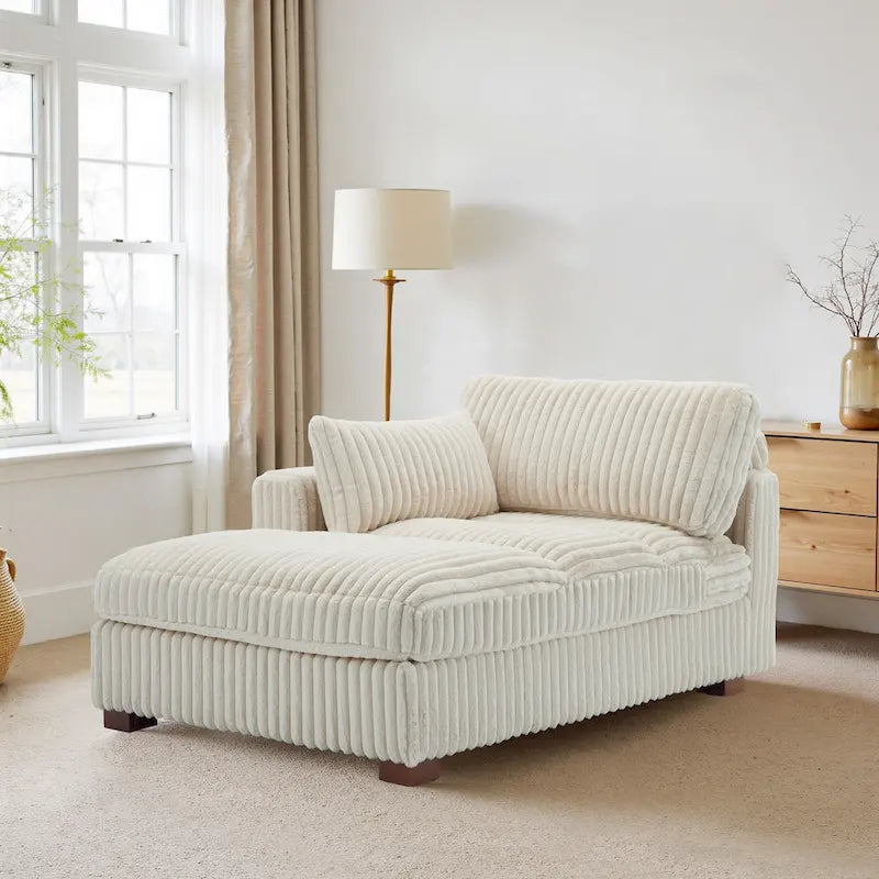 Chaise longue imbottita e morbida per interni