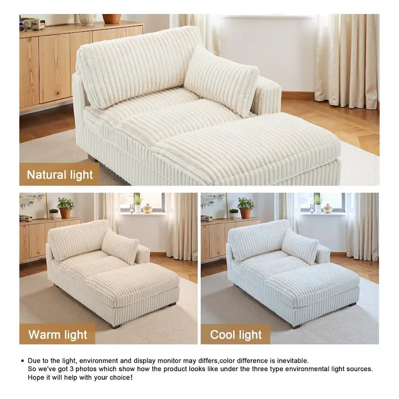 Chaise longue imbottita e morbida per interni