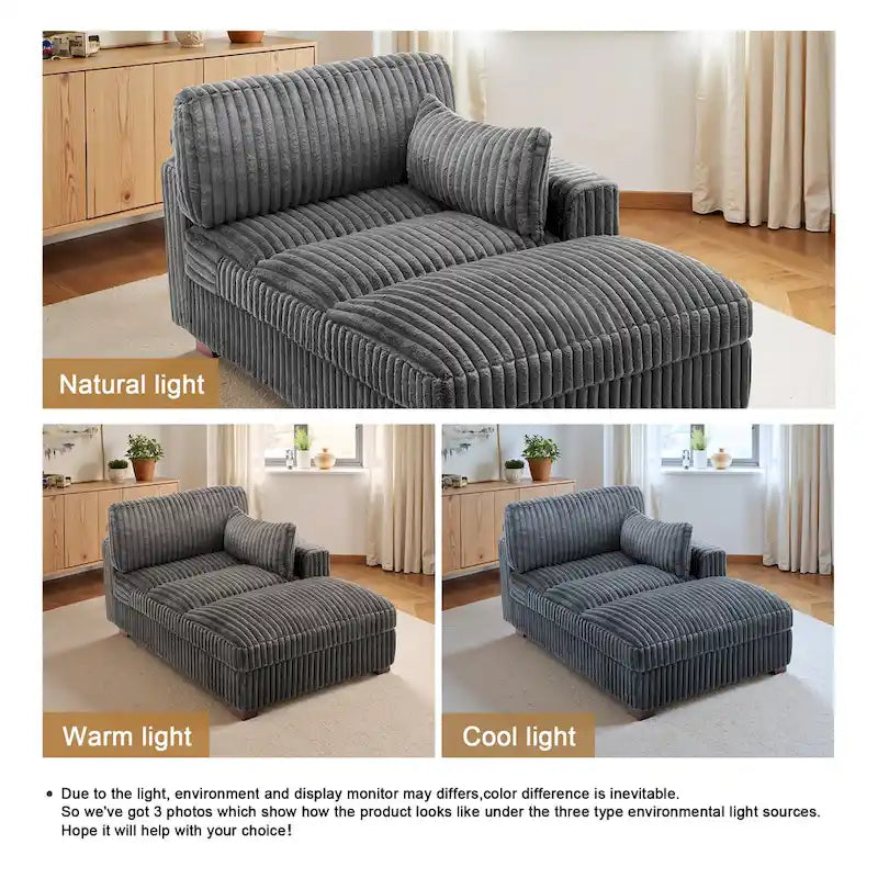 Chaise longue imbottita e morbida per interni