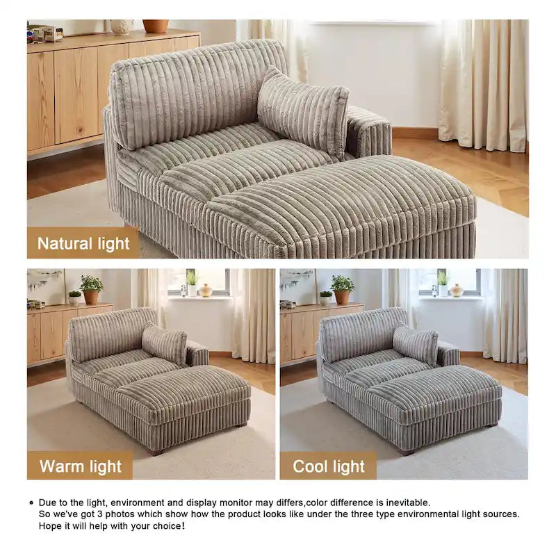 Chaise longue imbottita e morbida per interni