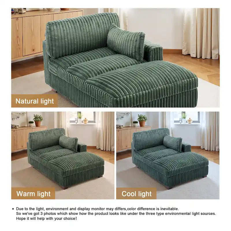 Chaise longue imbottita e morbida per interni