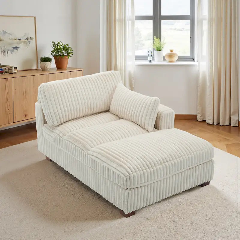 Chaise longue imbottita e morbida per interni