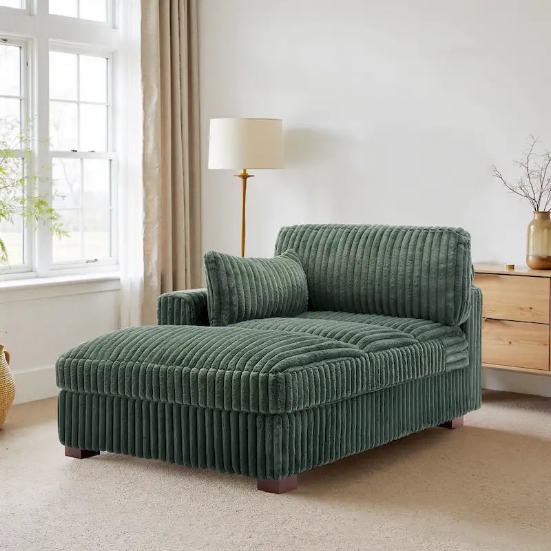 Chaise longue imbottita e morbida per interni