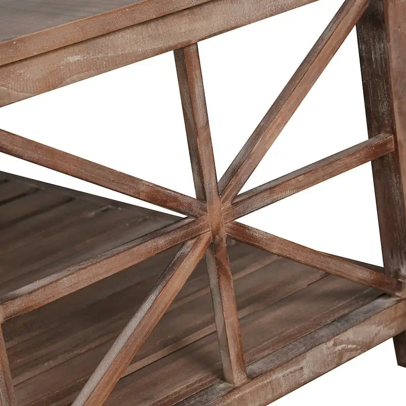 Modern Living Room Center Table with Shelves, for Living Room Brown