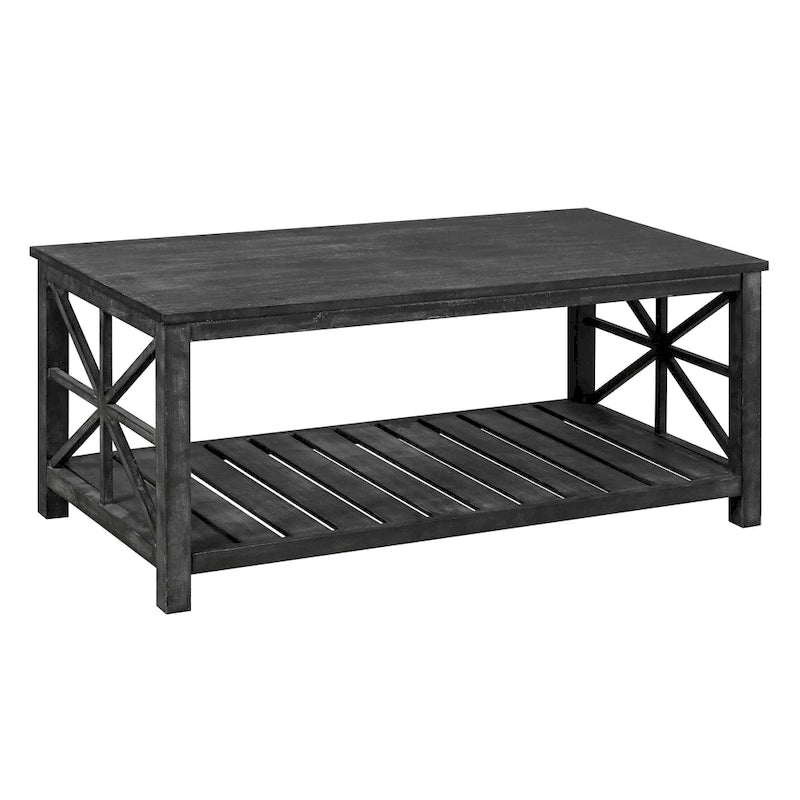 Modern Living Room Center Table with Shelves, for Living Room Brown