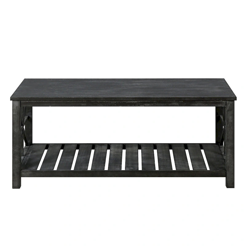 Modern Living Room Center Table with Shelves, for Living Room Brown