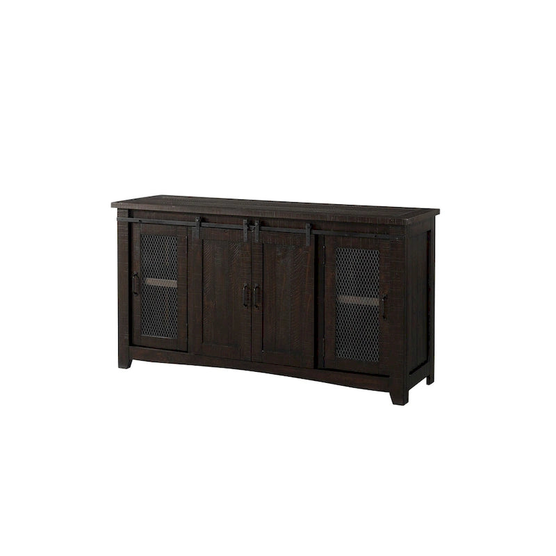65-Zoll-Fernseherständer aus Holz mit Scheunentor - 35 Zoll hoch x 65 Zoll breit x 19 Zoll tief