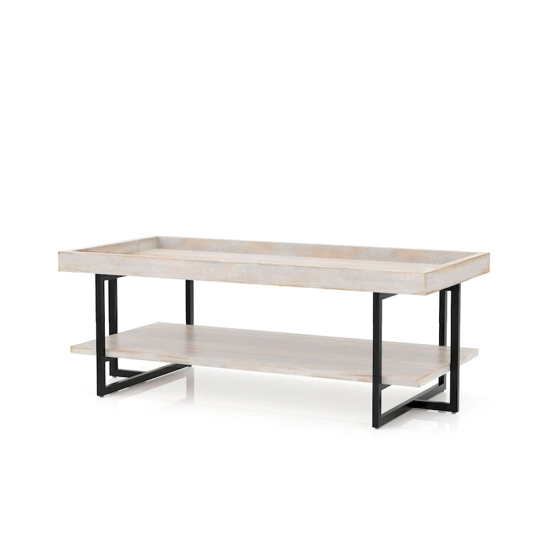 47-Zoll-Metall-Couchtisch mit 1 Ablage