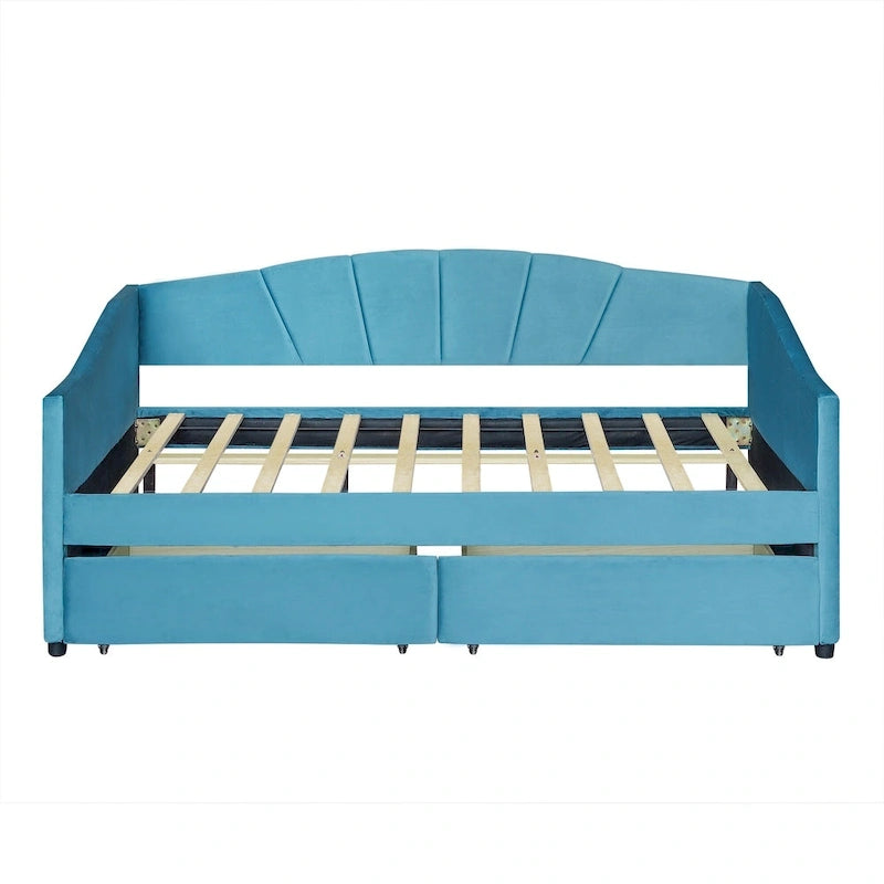 Letto da giorno singolo con doghe in legno e supporto