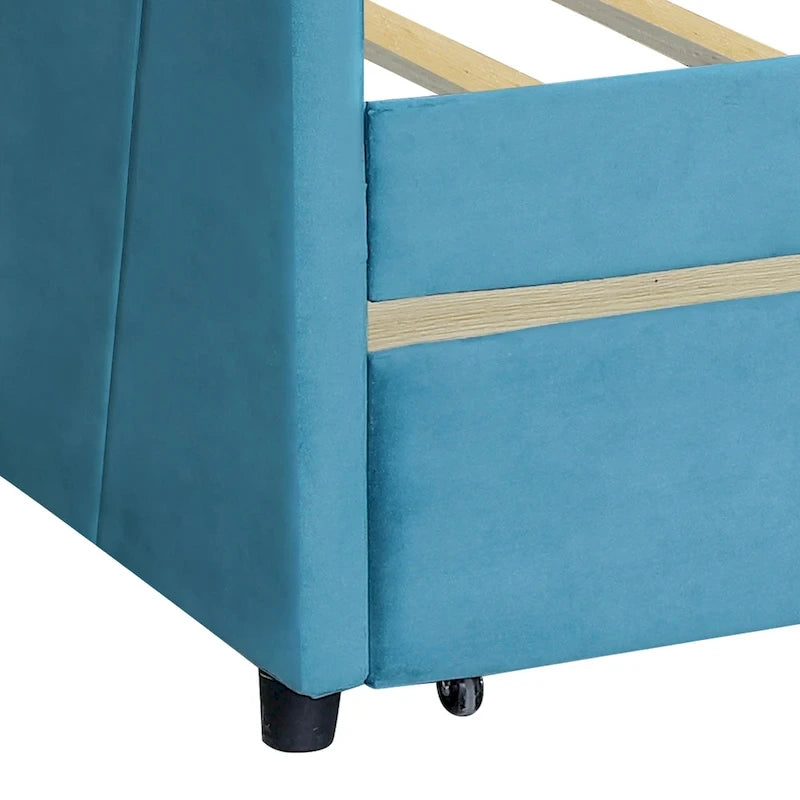 Letto da giorno singolo con doghe in legno e supporto