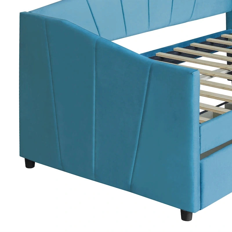Letto da giorno singolo con doghe in legno e supporto