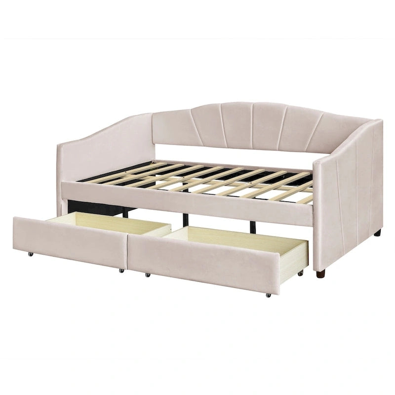 Letto da giorno singolo con doghe in legno e supporto