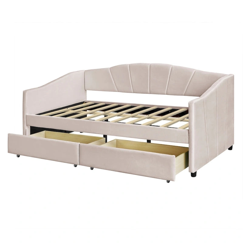 Letto da giorno singolo con doghe in legno e supporto