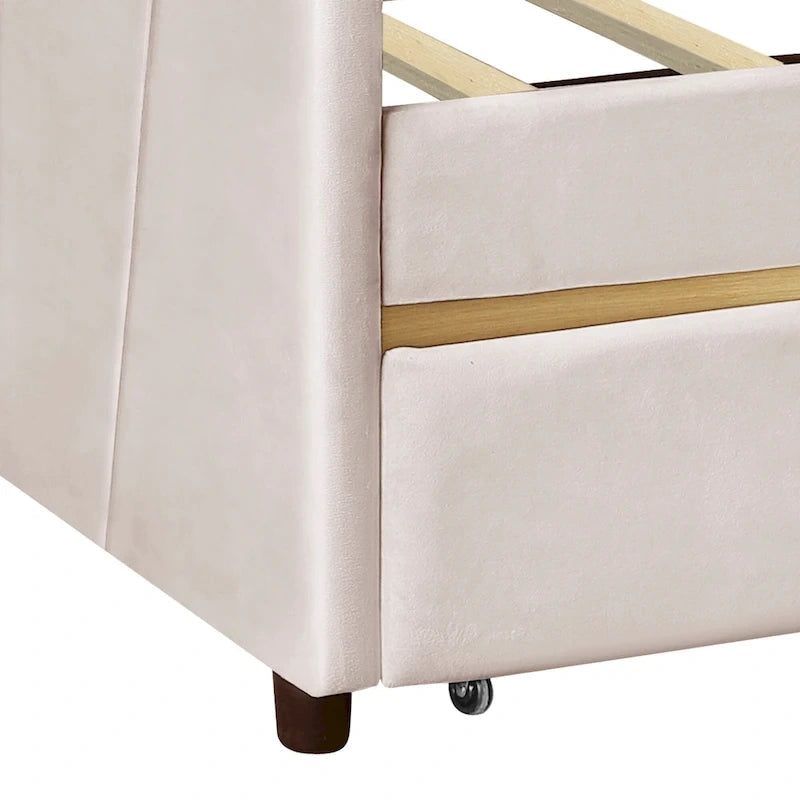 Letto da giorno singolo con doghe in legno e supporto