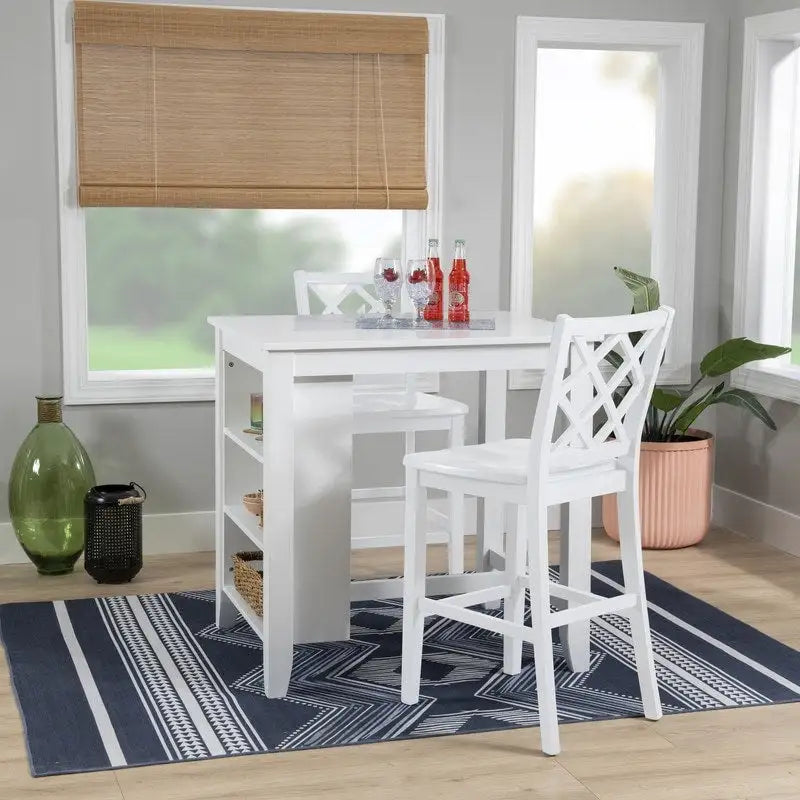 Table blanche à hauteur de comptoir peu encombrante