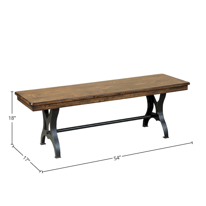 The District Essbank aus Gussmetall mit Kupferfinish