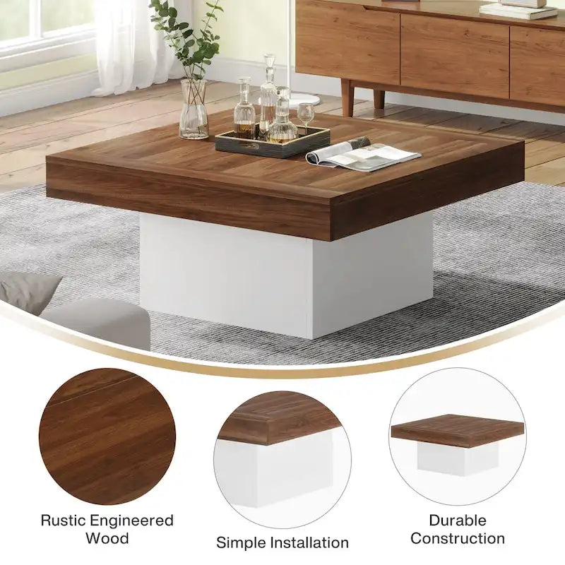 Struttura quadrata in legno ingegnerizzato con LED