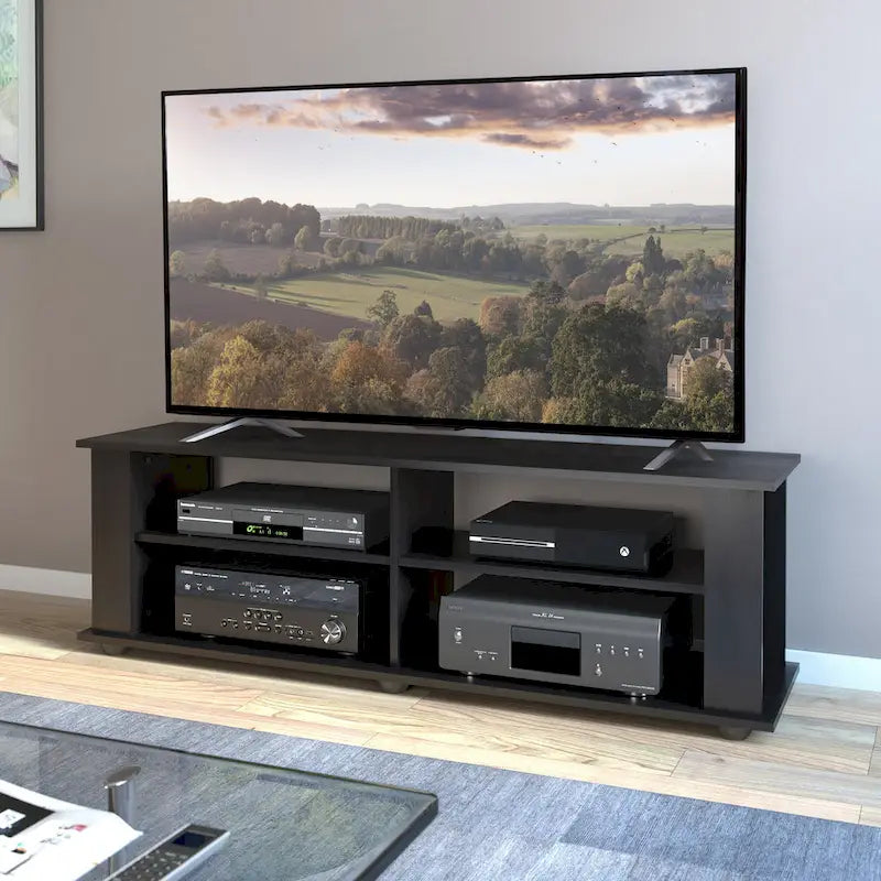 Black TV, accommodates TVs up to 55 or 75