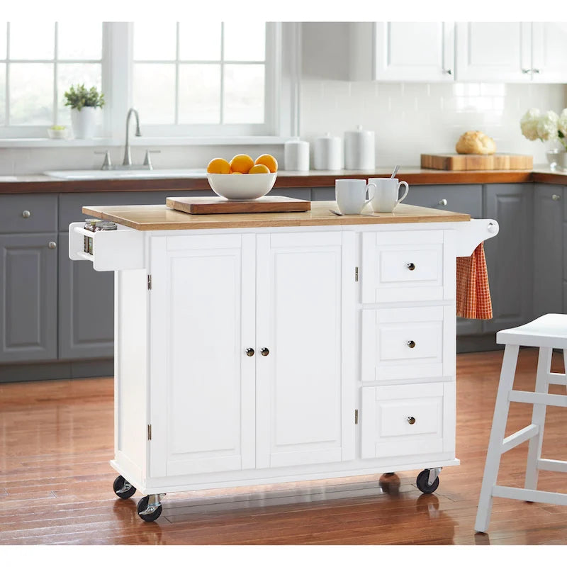 Carrello da cucina a 3 ante ribaltabili