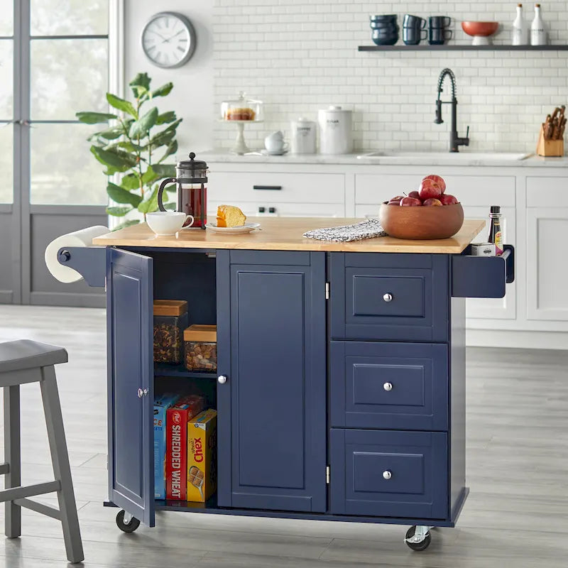 Carrello da cucina a 3 ante ribaltabili