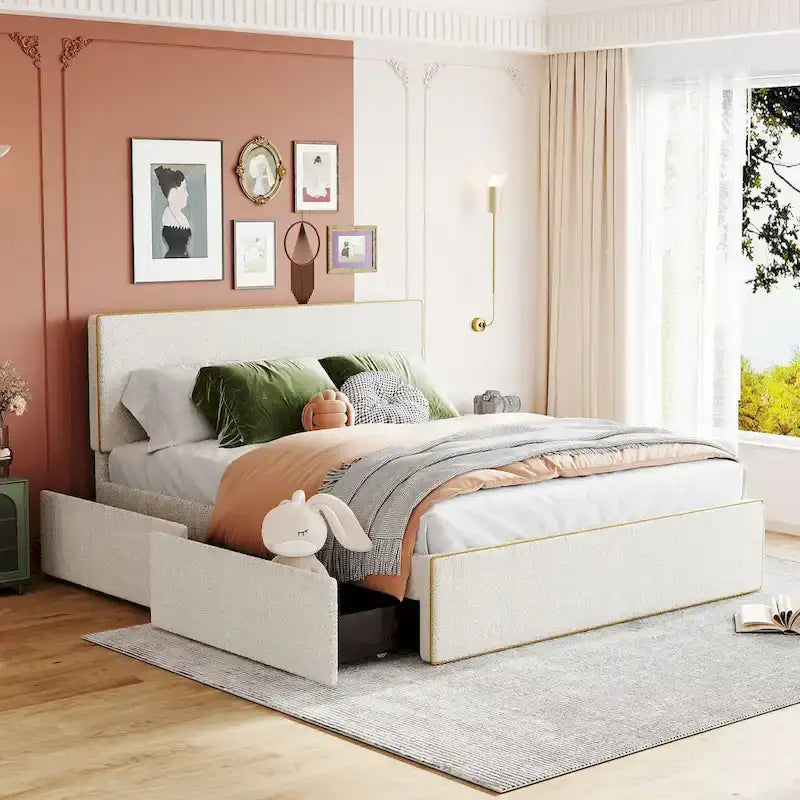Queen Size Platform Bed with 4