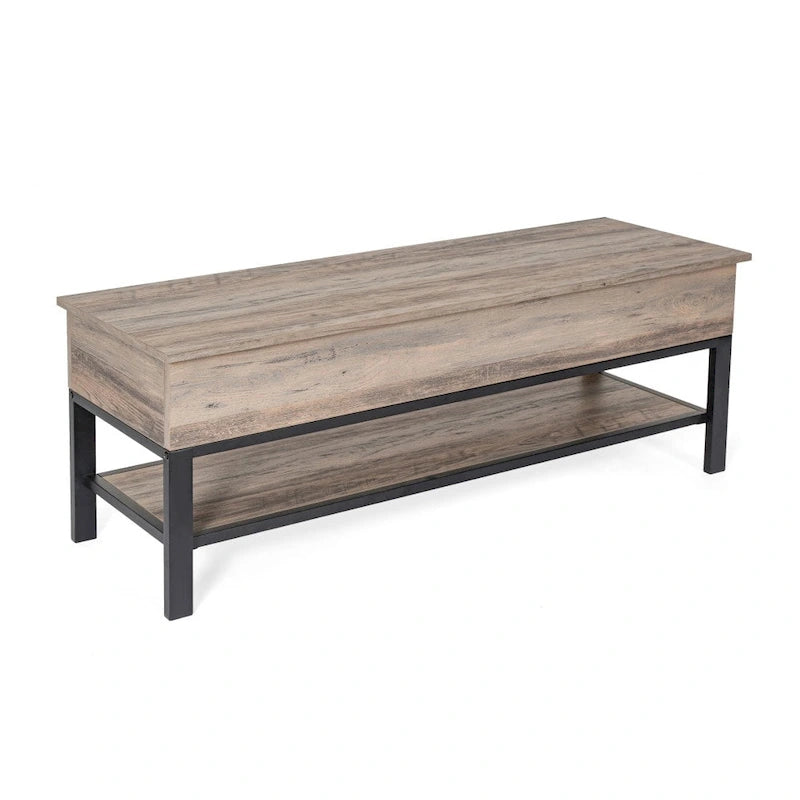 Modern Bench with Lower Shelf