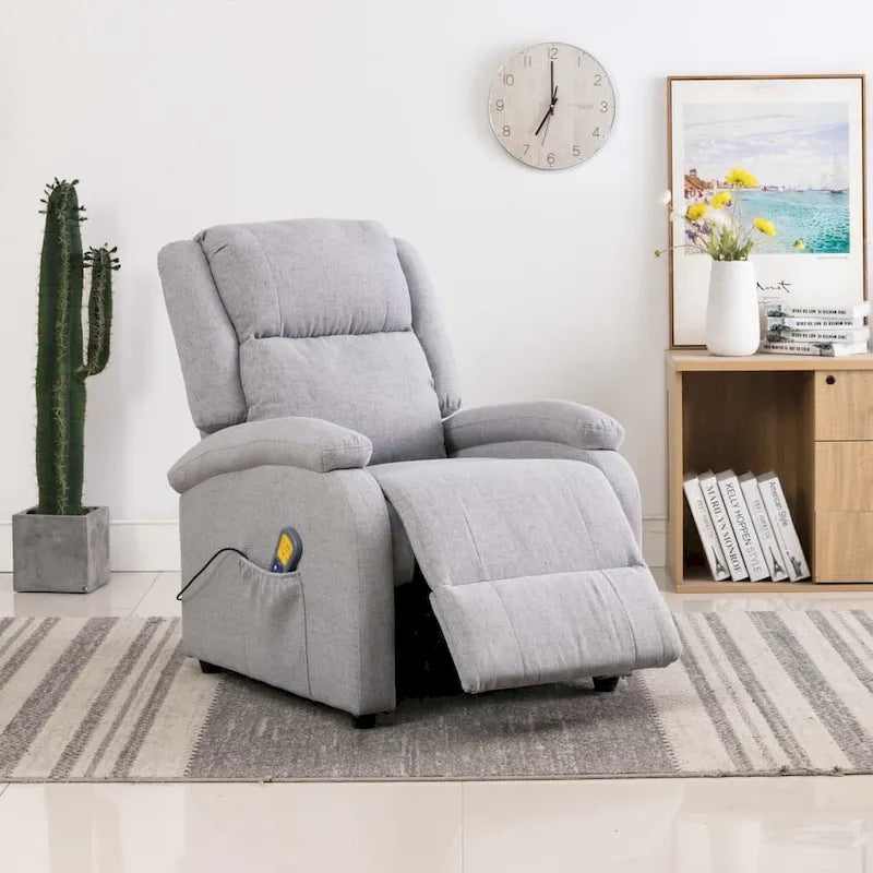 Massage Chair Gray Fabric - 71 x 92 x 96 cm