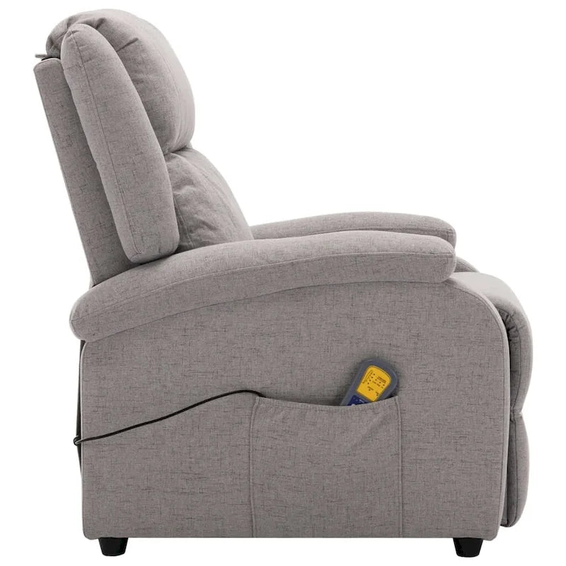 Poltrona massaggiante in tessuto grigio - 71 x 92 x 96 cm