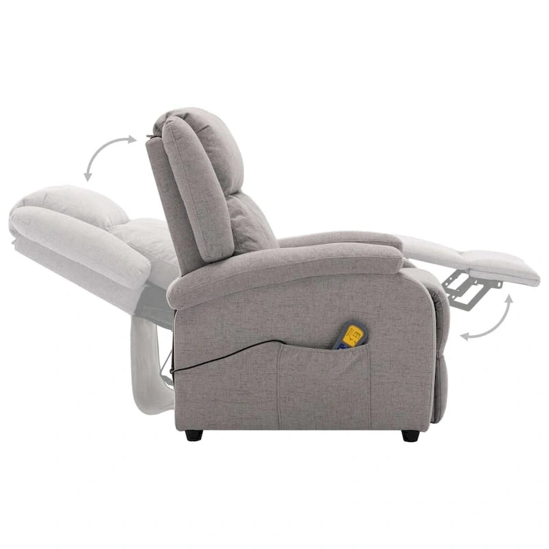 Poltrona massaggiante in tessuto grigio - 71 x 92 x 96 cm