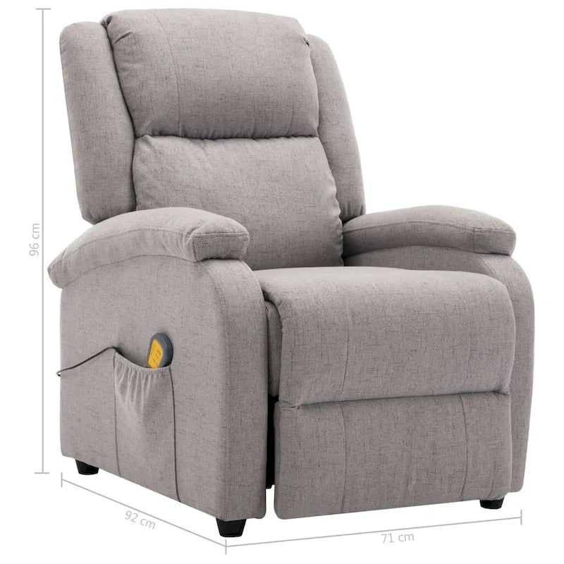 Poltrona massaggiante in tessuto grigio - 71 x 92 x 96 cm