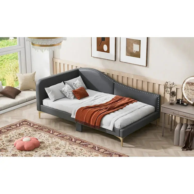 Full/Twin Size Daybed with Headboard and Armrest, Support, Full/Twin Size Bed