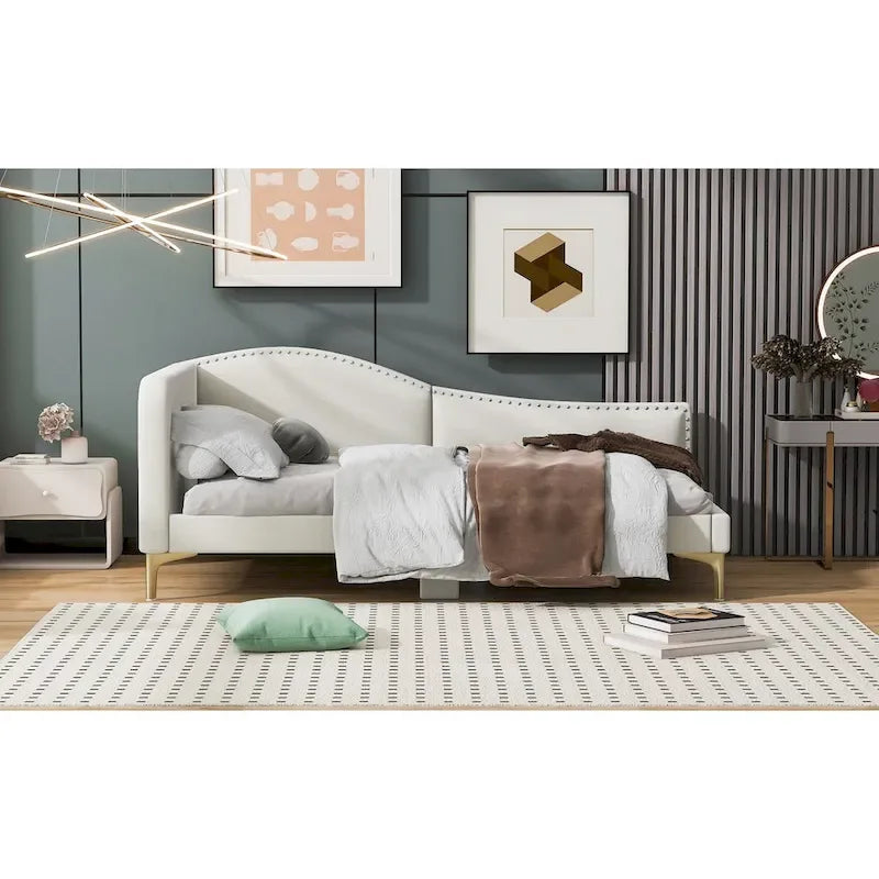 Full/Twin Size Daybed with Headboard and Armrest, Support, Full/Twin Size Bed