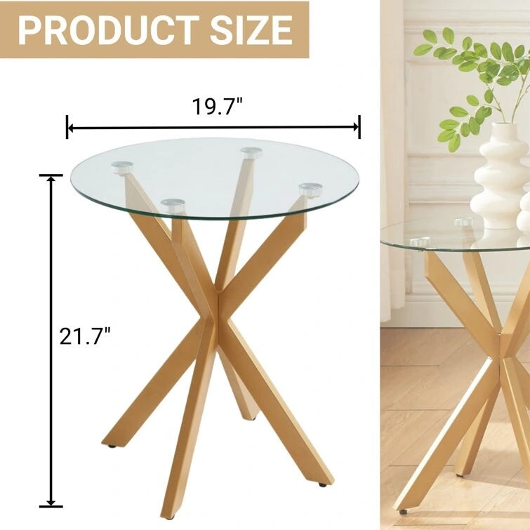 Table de 19.7 avec plateau en verre