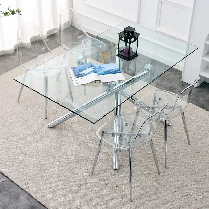 Set di 6 sedie da pranzo trasparenti, moderne e minimaliste