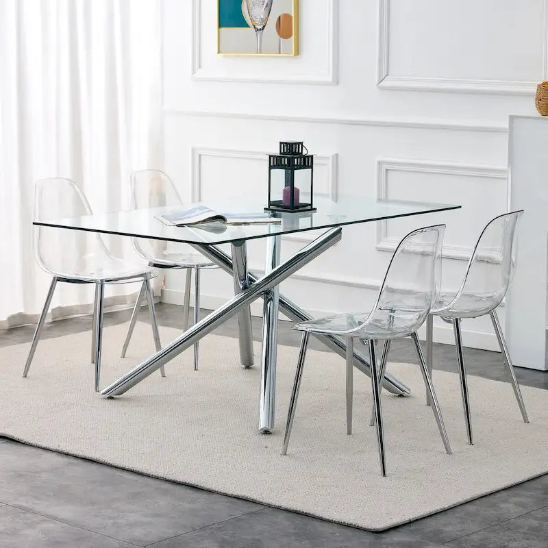 Set di 6 sedie da pranzo trasparenti, moderne e minimaliste