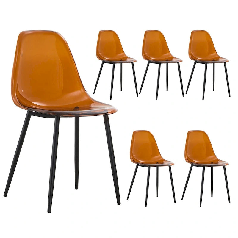 Set di 6 sedie da pranzo trasparenti, moderne e minimaliste