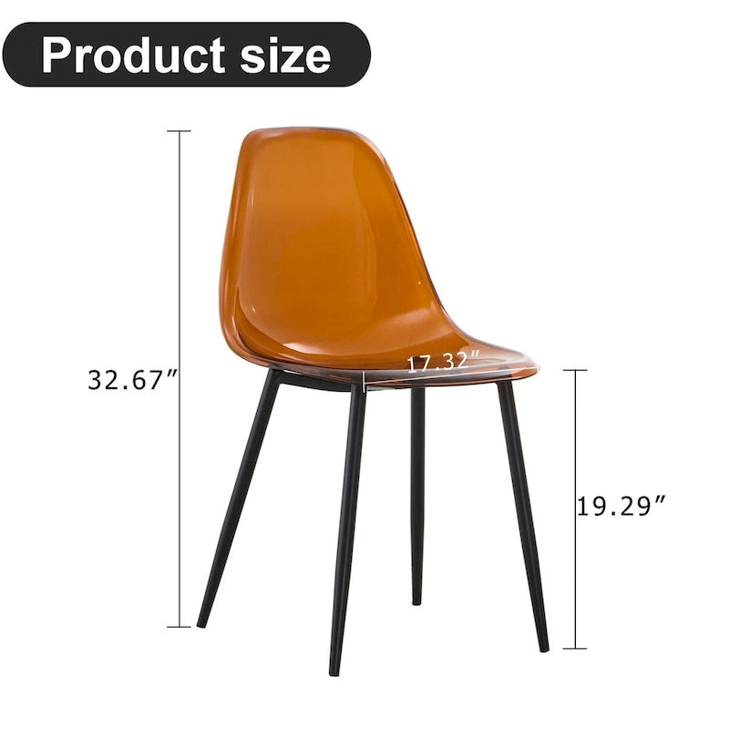 Set di 6 sedie da pranzo trasparenti, moderne e minimaliste