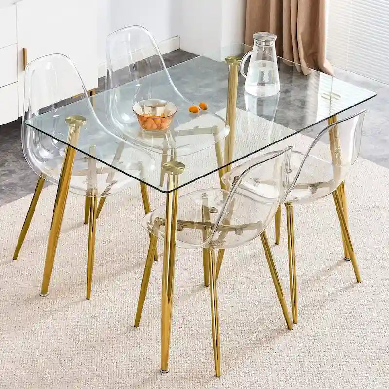 Set di 6 sedie da pranzo trasparenti, moderne e minimaliste