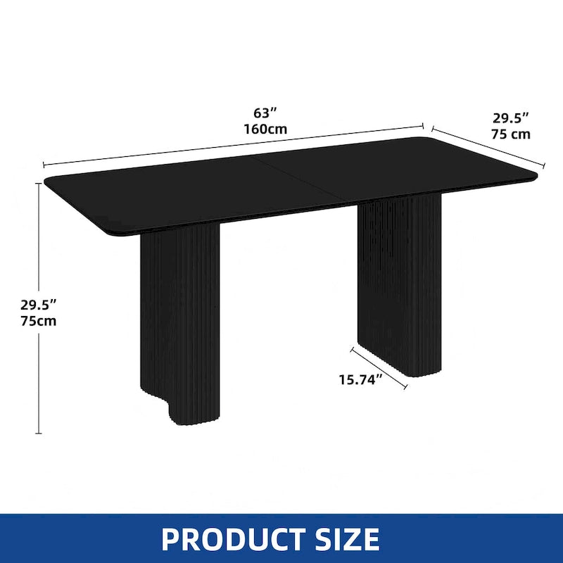 Modern Dining Table for Kitchen Dining Room for 6-8 People Creamy White