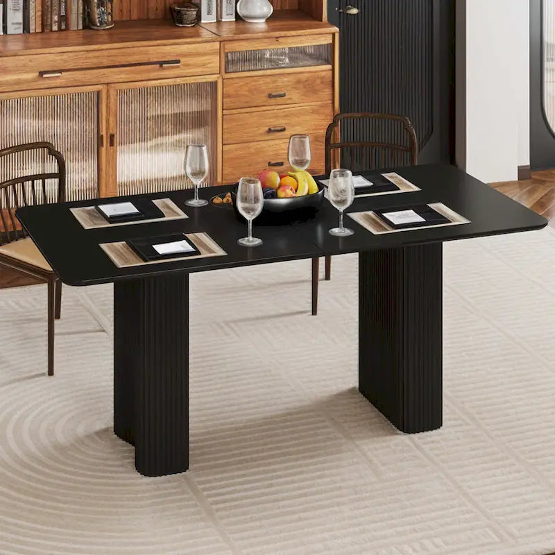 Modern Dining Table for Kitchen Dining Room for 6-8 People Creamy White