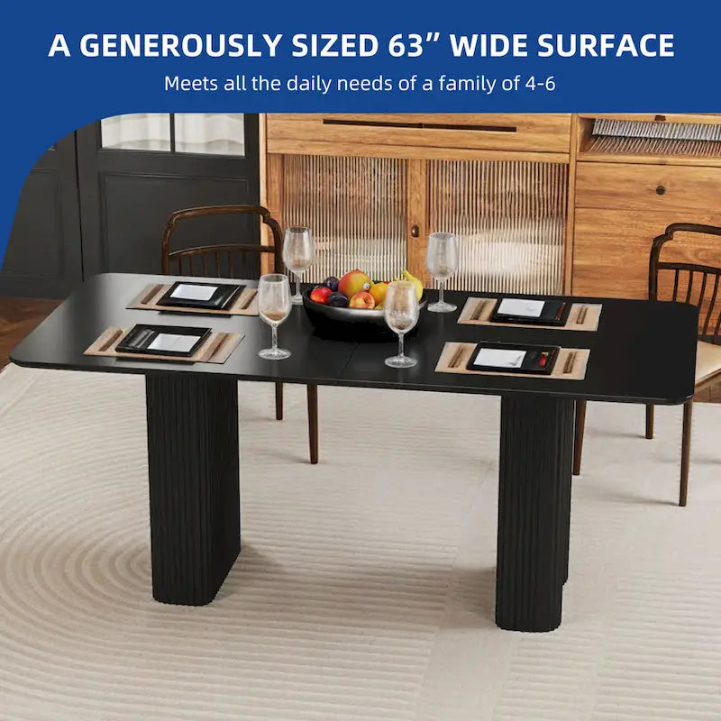 Modern Dining Table for Kitchen Dining Room for 6-8 People Creamy White