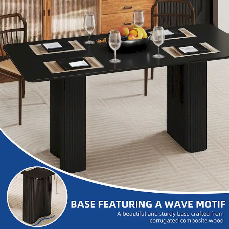 Modern Dining Table for Kitchen Dining Room for 6-8 People Creamy White
