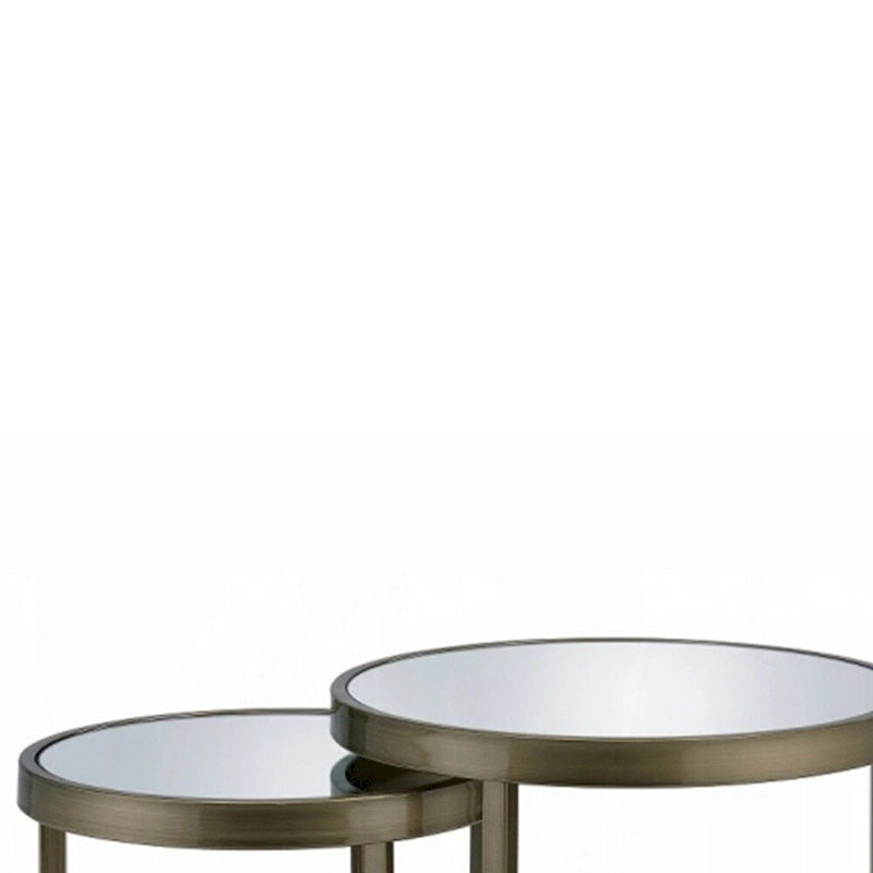 MESA DE ENCAIXE com acabamento espelhado e em latão
