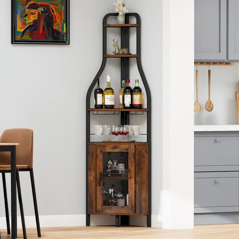 71palcový průmyslový rohový stojan na víno - 15.7L x 15.7W x 71H