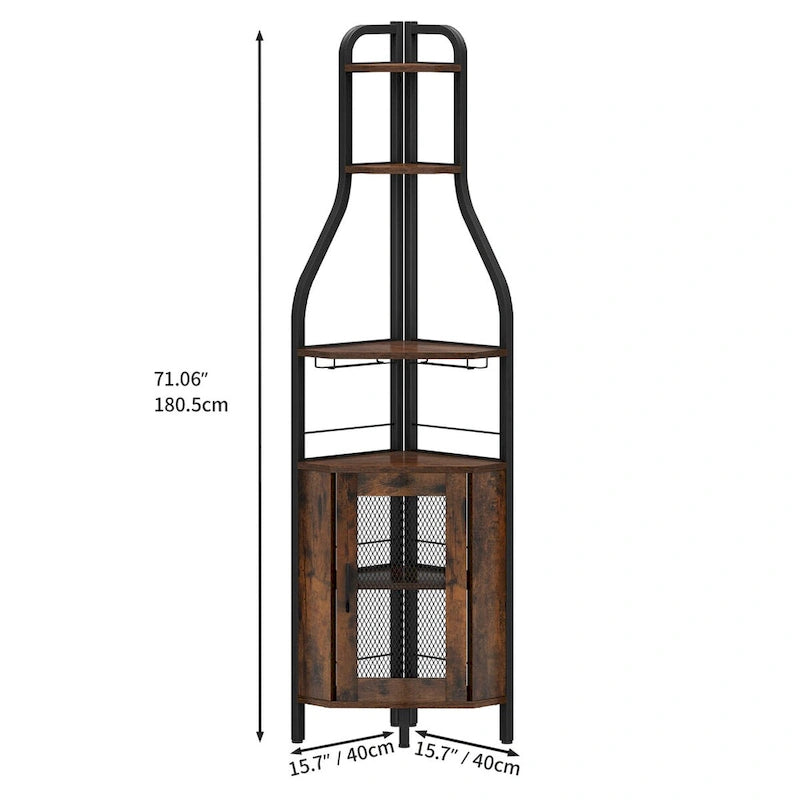 71 Industrial Corner Wine Rack - 15.7L x 15.7W x 71H
