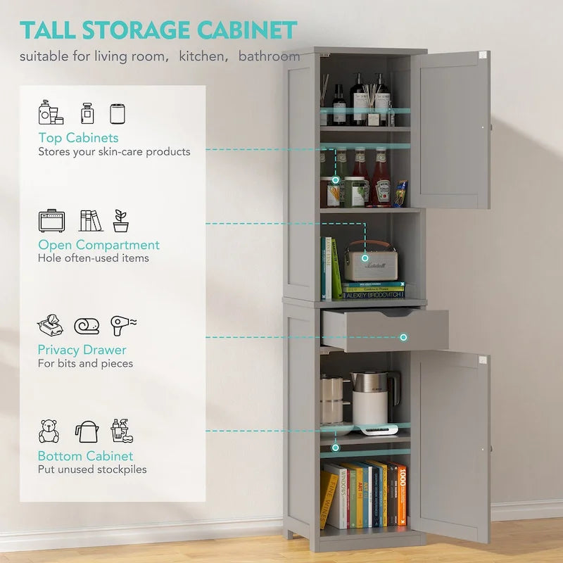 Mobiletto da bagno alto, dispensa stretta indipendente da 64H